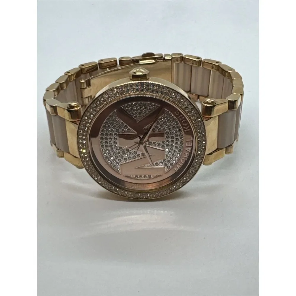 Michael Kors Parker MK6176 Women Rose Gold Analog Dial Quartz Wrist Watch JNA373